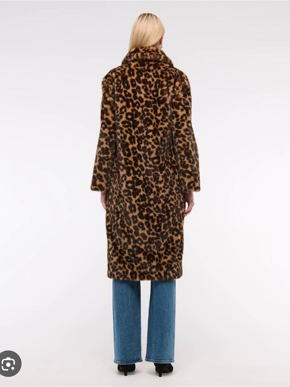 Abercrombie & Fitch Leopard Print Faux Fur Long Coat - Picture 2 of 7